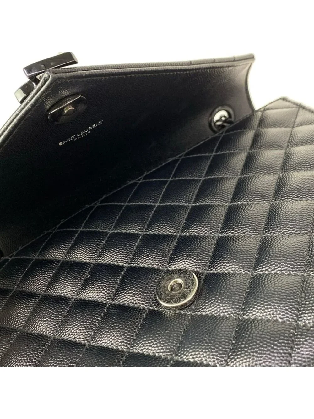 Saint Laurent Paris Shoulder Bag Classic Monogram Satchel Black Chain